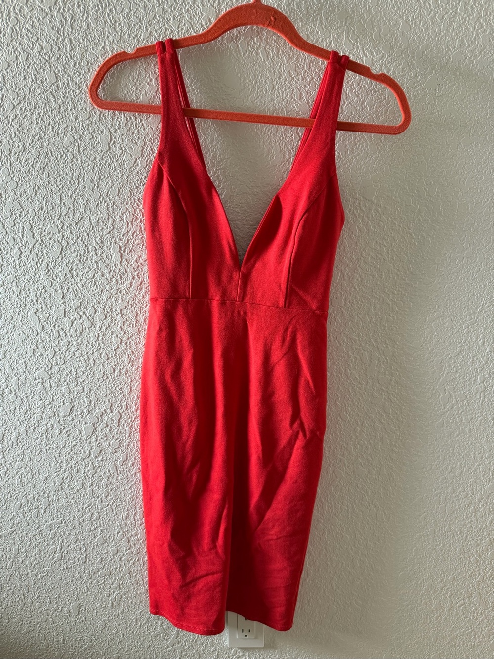 Lulu's Red Plunging V-Neck Midi Dress
